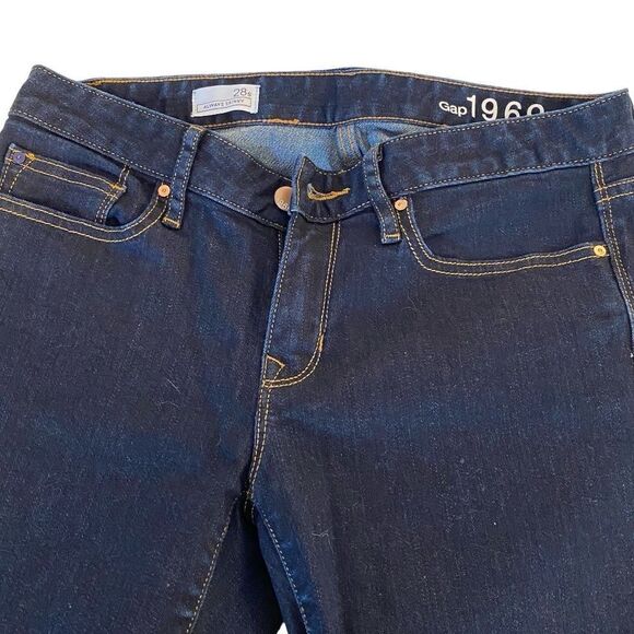 1420 pw GAP 1969 Dark Wash Blue Denim Jeans 28s Always Skinny - Picture 1 of 8